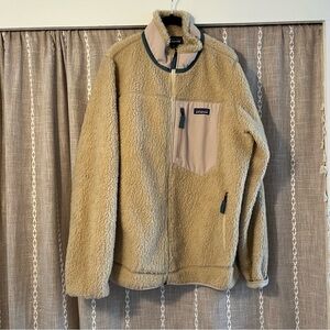 Women's Classic Retro-X® Fleece Jacket Size extra large color natural with blue